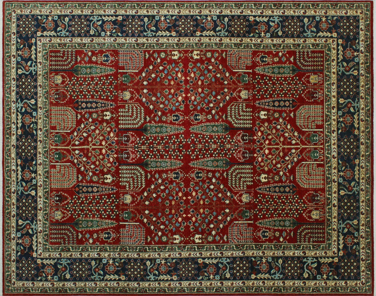 Aria Alonzo Red/Blue Rug, 7'11" x 9'10"