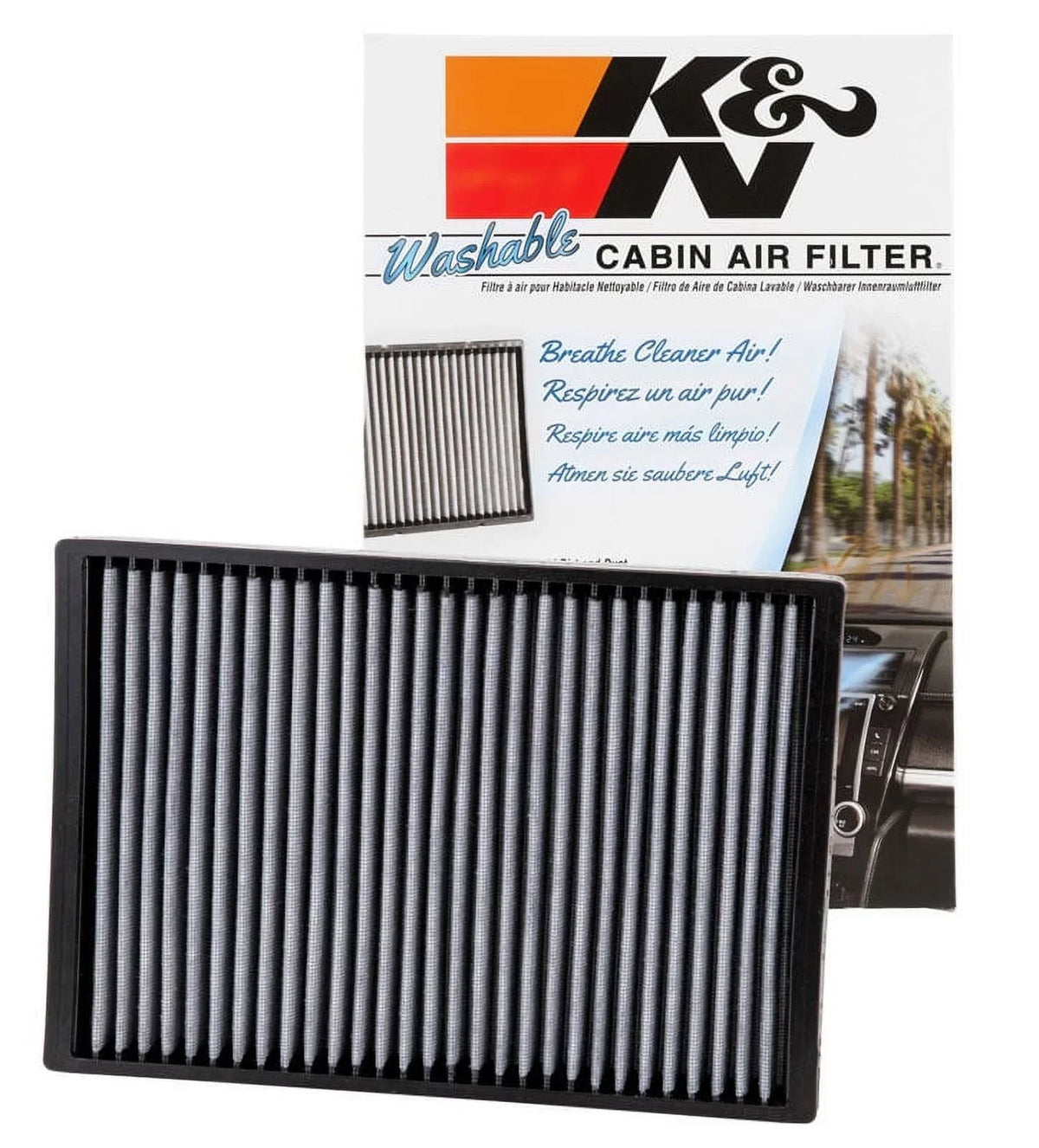 K&N VF3007 Washable & Reusable Cabin Air Filter Cleans and Freshens Incoming Air for your Chrysler, Dodge Fits select: 2006-2010 DODGE CHARGER, 2005-2006 CHRYSizeLER 300C