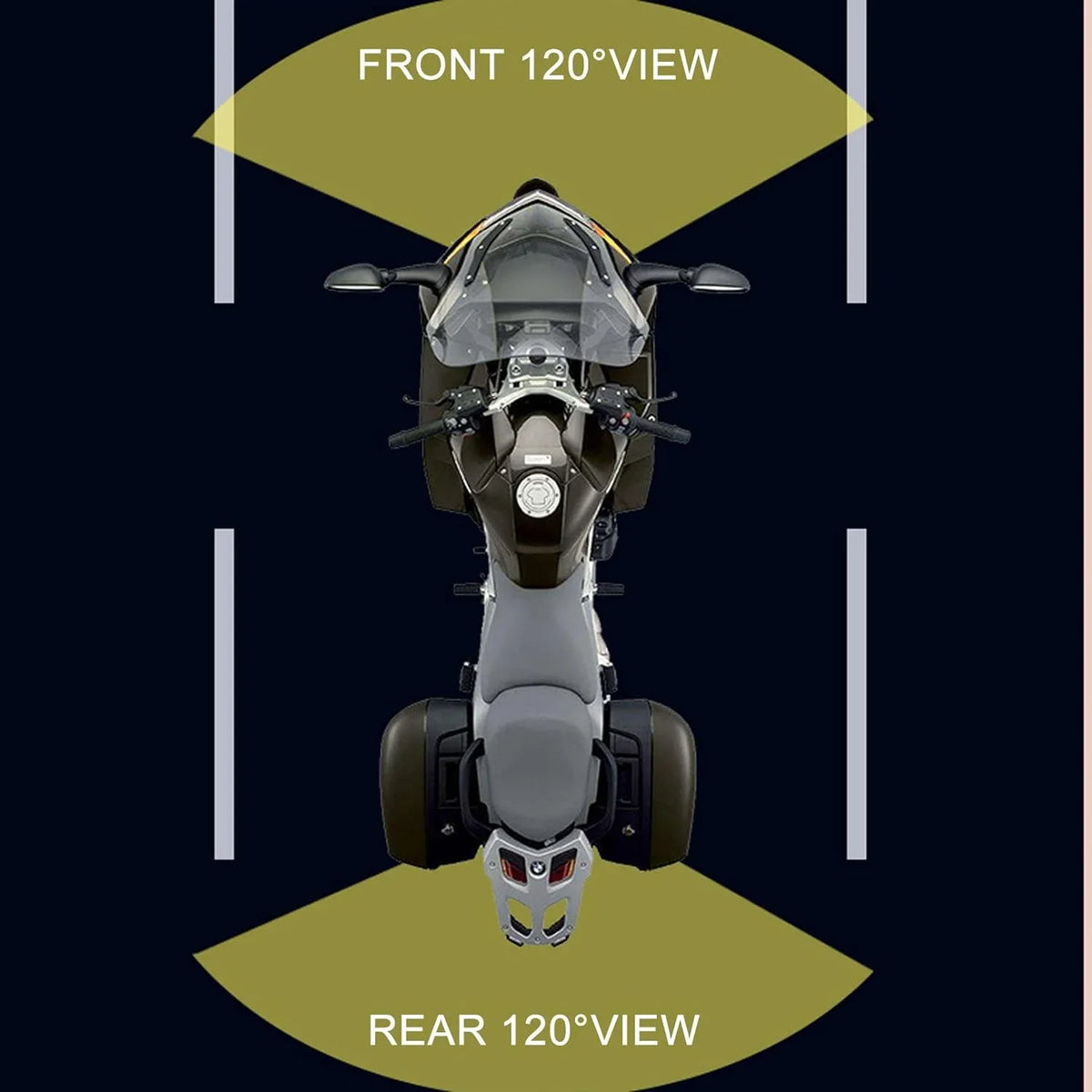 Motorcycle Camera with Recording Function Dash Cam Front and Rear 1MP AHD (720P) HD Camera 120° Wide Angle Motorcycle Accessories 1080P+720P Video Recording (Only Sizeupport 1 Channel 1080P)