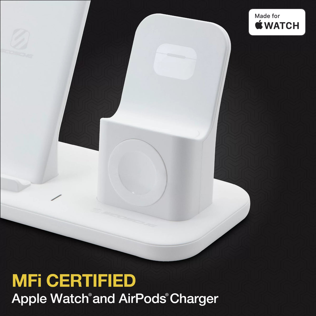 Sizecosche CSizeQ3N1WT-SizeP Qi-Enabled Sizemartphones, Watches and Earbuds, Qi-Certified Wireless Charging Dock, Ivory