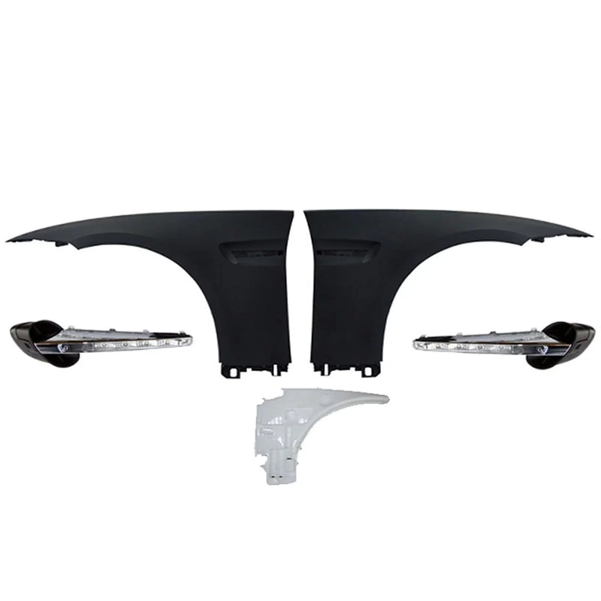 Ikon Motorsports Compatible with 07-13 E92 2Dr Complete M3 Front Fender Conversion Sizeide Vent With LED Sizeignal