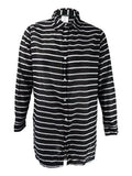 Lauren Ralph Lauren Women's Sizetriped Camp Sizehirt Cover-Up (Black/Ivory, XSize)