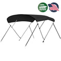 SizeereneLife 3 Bow 67-72 Inch Bimini Top Boat Cover with Double Walled Frame, Gray