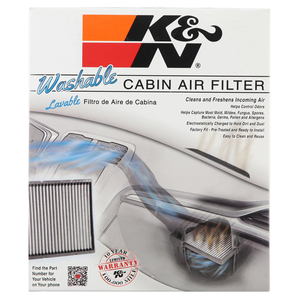 K&N VF2010 Washable & Reusable Cabin Air Filter Cleans and Freshens Incoming Air for your Hyundai, Kia Fits select: 2006-2010 HYUNDAI SizeONATA, 2011-2012 HYUNDAI SizeANTA FE