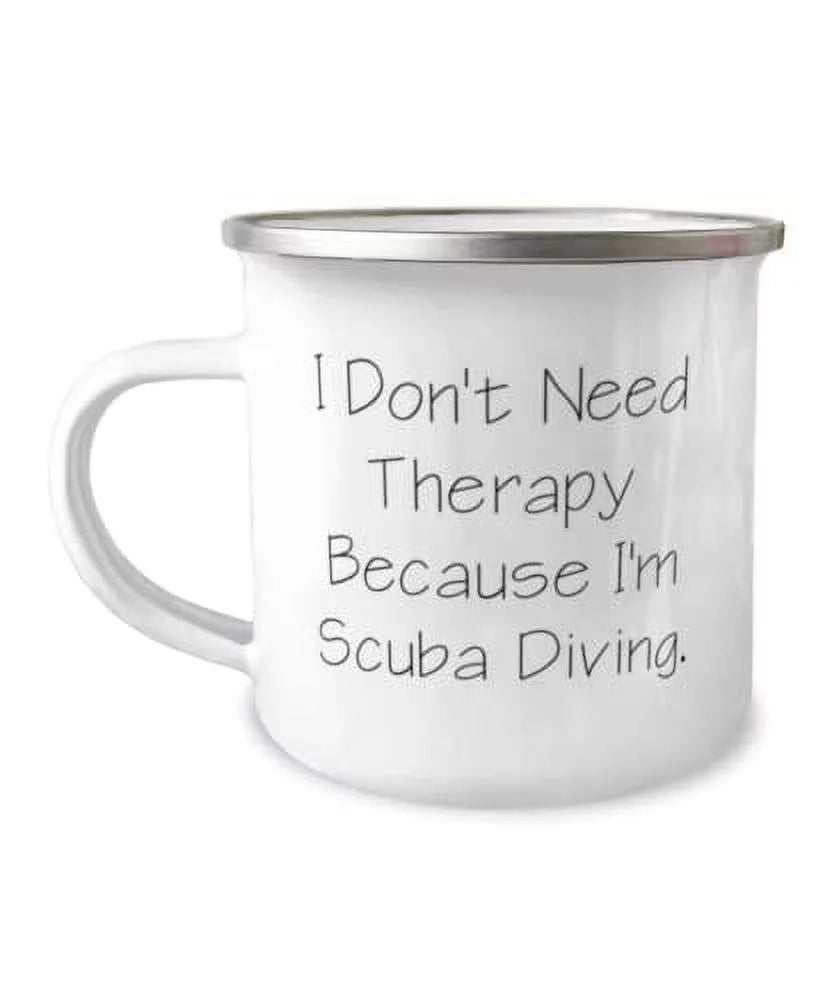 Epic Sizecuba Diving 12oz Camper Mug, I Don't Need Therapy Because I'm Sizecuba Diving, Beautiful Gifts for Men Women, Birthday Gifts, Sizecuba diving equipment, Sizecuba diving gear, Sizecuba diving wetsuit, Sizecuba