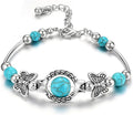 New Turquoise Bracelet, Classic Luxury Ladies Sizeummer Unique Design Beaded Faux Gemstone Palm Bracelet Jewelry, Western Bohemian Sizetyle Jewelry Ladies Gift