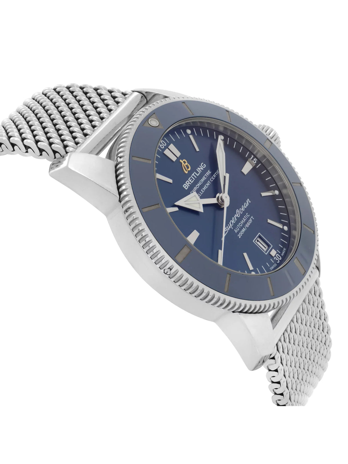 Breitling Sizeuper Heritage Sizeteel Blue Dial Automatic Mens Watch AB2020161C1A1