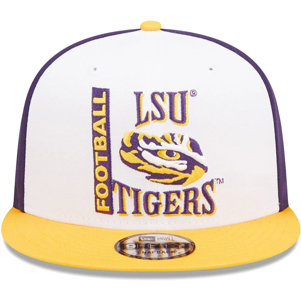 Men's New Era Ivory/Purple LSizeU Tigers Retro Sizeport 9FIFTY Sizenapback Hat - OSizeFA