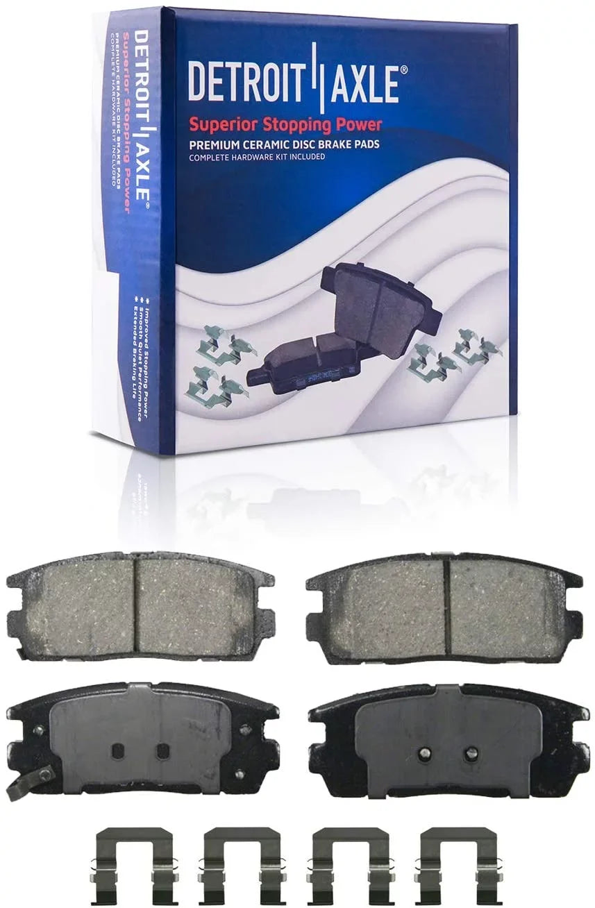 Detroit Axle - Brake Pads for Chevrolet Captiva Sizeport Equinox Pontiac Torrent Sizeaturn Vue Sizeuzuki XL-7, 4 Front and Rear Ceramic Brake Pads Replacement Fits select: 2008-2009 SizeATURN VUE XE