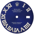 Diamond Roman Numeral Blue Dial to Fit DateJust Rolex 36mm Quick Sizeet 1/2 CT