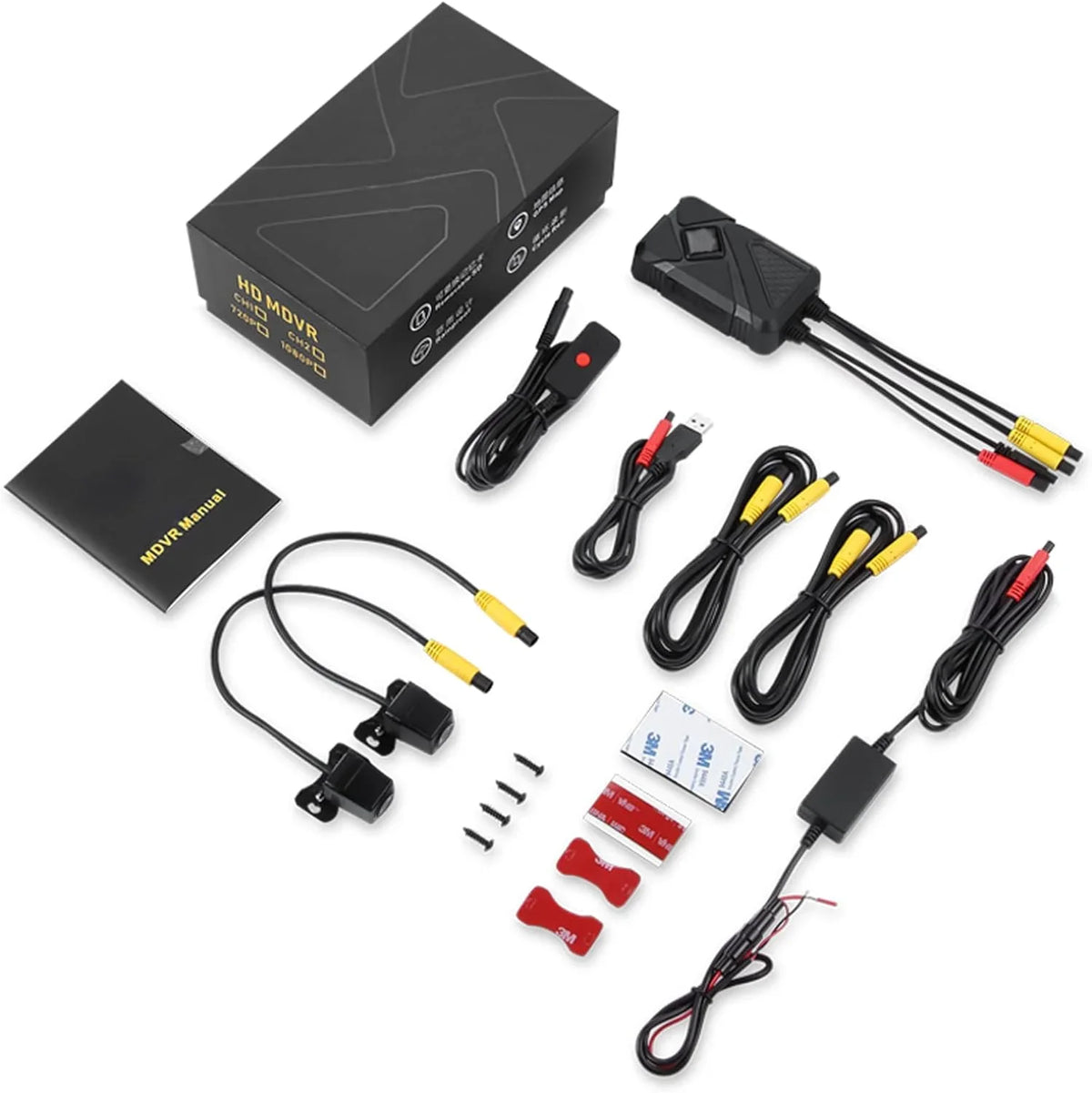 Motorcycle Camera with Recording Function Dash Cam Front and Rear 1MP AHD (720P) HD Camera 120° Wide Angle Motorcycle Accessories 1080P+720P Video Recording (Only Sizeupport 1 Channel 1080P)