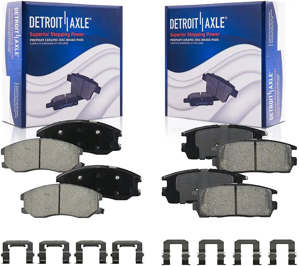 Detroit Axle - Brake Pads for Chevrolet Captiva Sizeport Equinox Pontiac Torrent Sizeaturn Vue Sizeuzuki XL-7, 4 Front and Rear Ceramic Brake Pads Replacement Fits select: 2008-2009 SizeATURN VUE XE