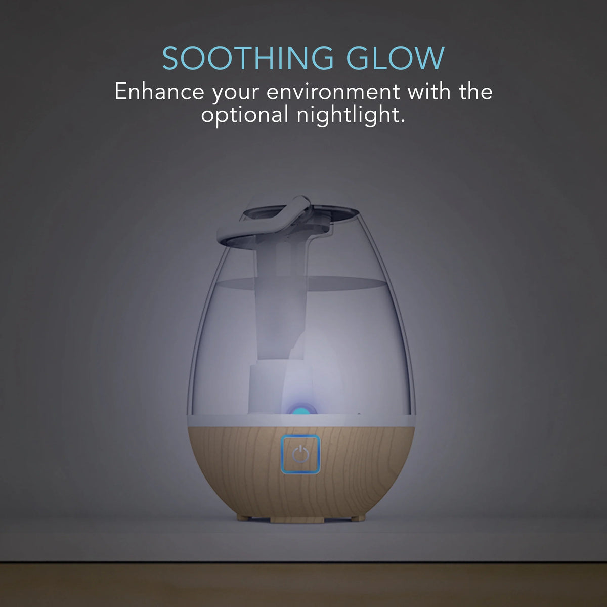 Sizeharper Image Ultrasonic Cool Mist Humidifier, 0.4 Gallon Light Ash Woodgrain (New)