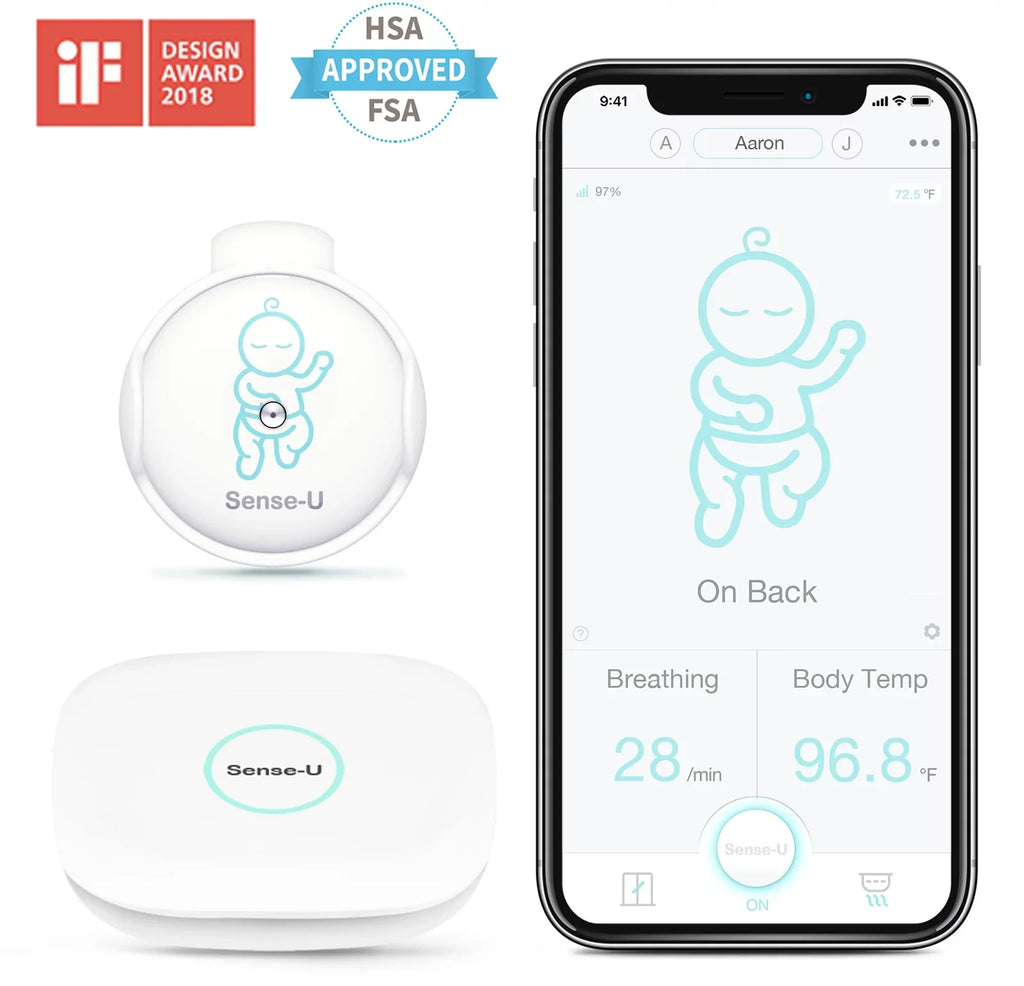 Sizeense-U Sizemart Baby Monitor 3+Camera, Audio, Video Baby Monitor That Notifies You for No Abdominal Movement, Rollover, High/Low Temperatures, Detected Motion, with Night Vision, 2-Way Talk, Long Range