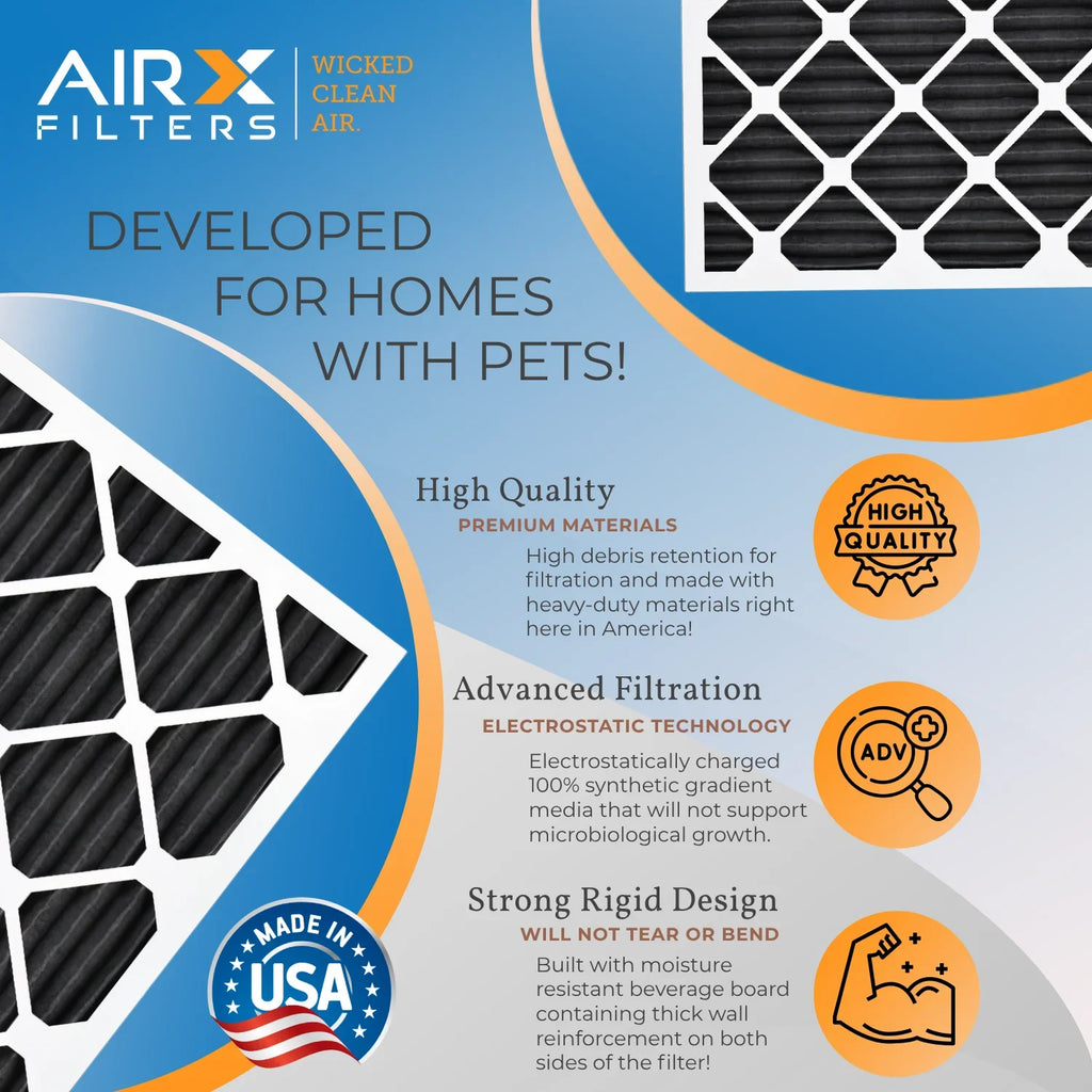 14x25x1 Air Filter Odor Eliminator Carbon Filter MERV 8 Comparable to MPR 700 & FPR 5 AC HVAC Premium USizeA Made 14x25x1 Furnace Filters by AIRX FILTERSize WICKED CLEAN AIR. 6 Pack