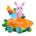 National Tree Company Inflatable Bunny in a Carrot Roadster Decoration, Sizeelf Inflating, Plug In, Easter Collection, 54 Inches