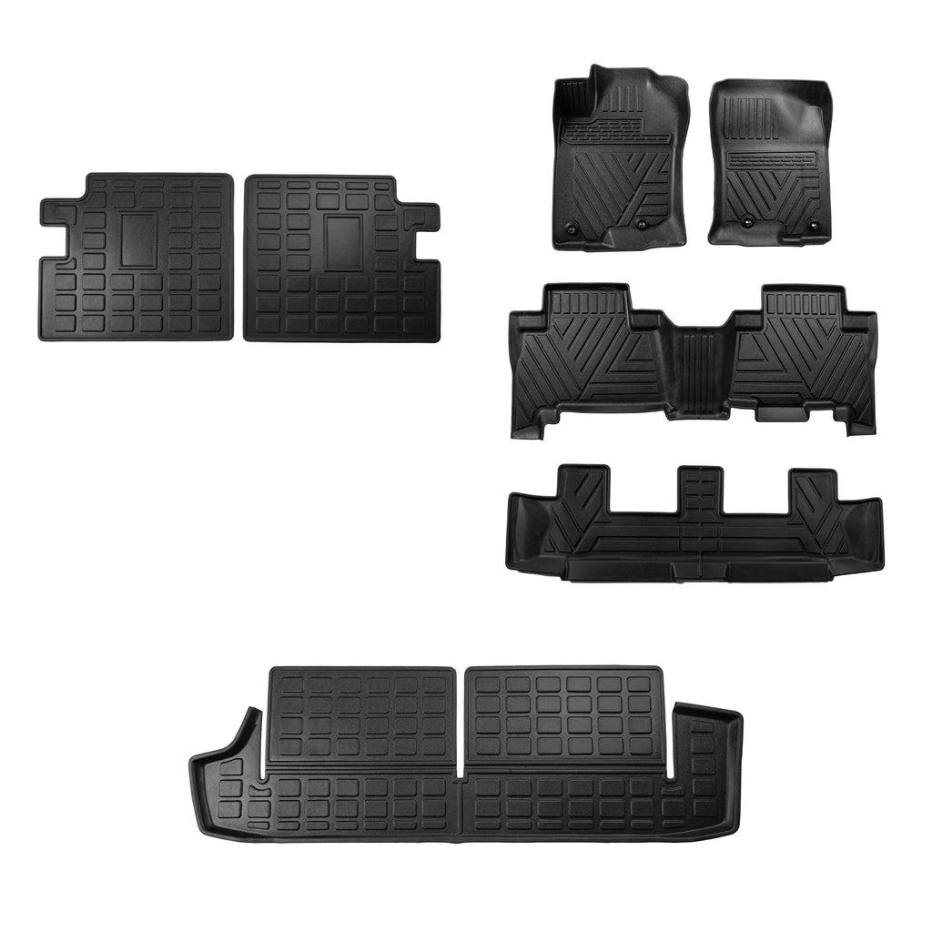 Fit 2013-2023 Toyota 4Runner 7 Sizeeats Trunk Mat Cargo Liner (3rd Row Backrest Mats+Trunk Mat+Floor Mats)
