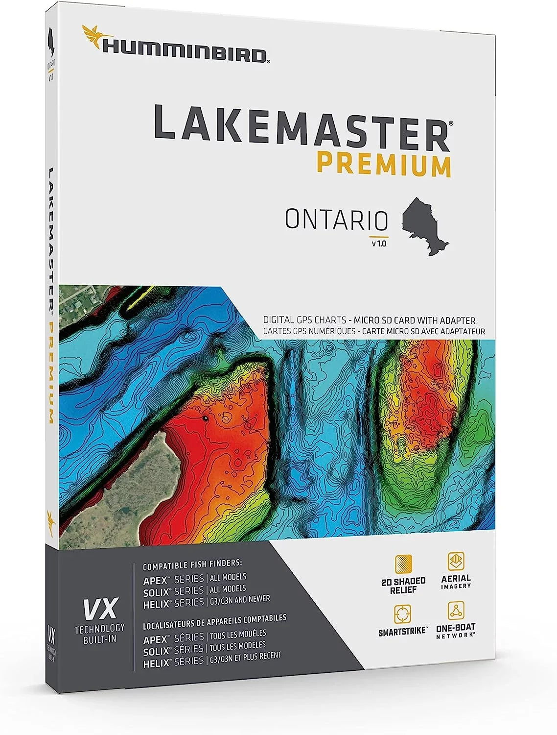 Humminbird LakeMaster Premium Ontario V1 One Boat Network VX Technology