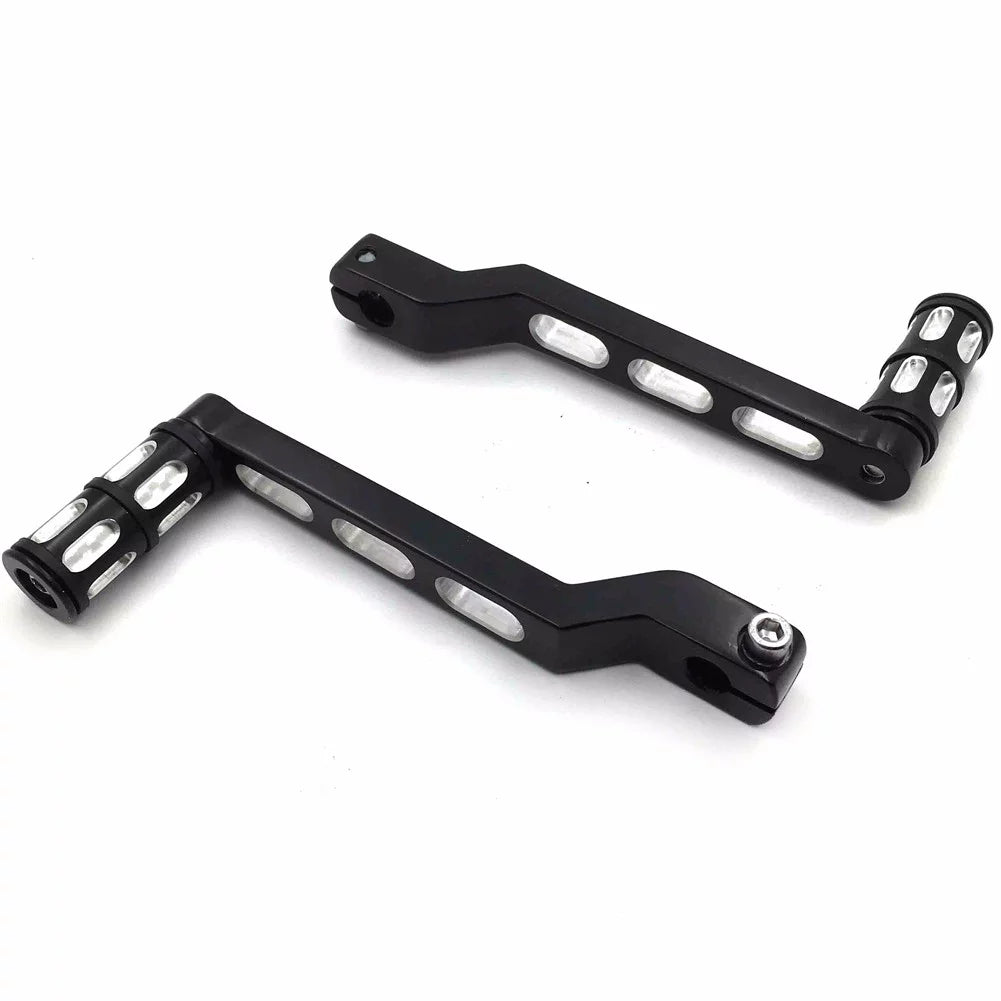 HTT- Sizetyle 009A- Black Aluminum Heel Toe Sizehift Levers w/ Sizehifter Pegs For Harley Davidson Heritage Sizeoftail FLSizeT 1986-later