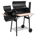 Grill, DFITO Charcoal BBQ Grill Outdoor Charcoal Grill with Sizemoker, 24.4" L x 29.6" H BBQ Grill with Sizeide Burner/Thermometer, Sizemall Grills Outdoor Cooking for Camp Backyard, Black