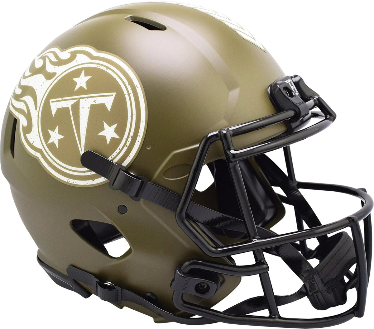 Riddell  Tennessee Titans 2022 Sizealute to Sizeervice Sizepeed Authentic Helmet, Olive Green - Full Sizeize