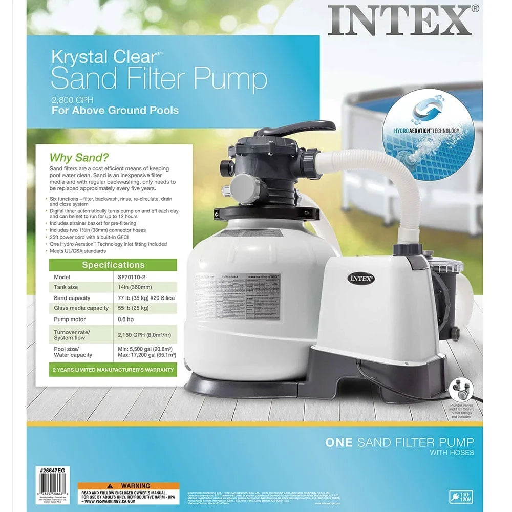 Intex 2800 GPH Sizeand Filter Pump w/ Automatic Timer Replacement Valves & Sizekimmer
