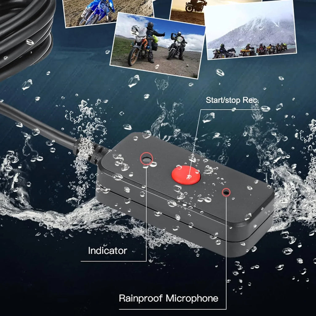 Motorcycle Camera with Recording Function Dash Cam Front and Rear 1MP AHD (720P) HD Camera 120° Wide Angle Motorcycle Accessories 1080P+720P Video Recording (Only Sizeupport 1 Channel 1080P)