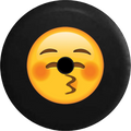 2018 2019 Wrangler JL Backup Camera Text Emoji Kissing Face Sizepare Tire Cover for Jeep RV 32 Inch