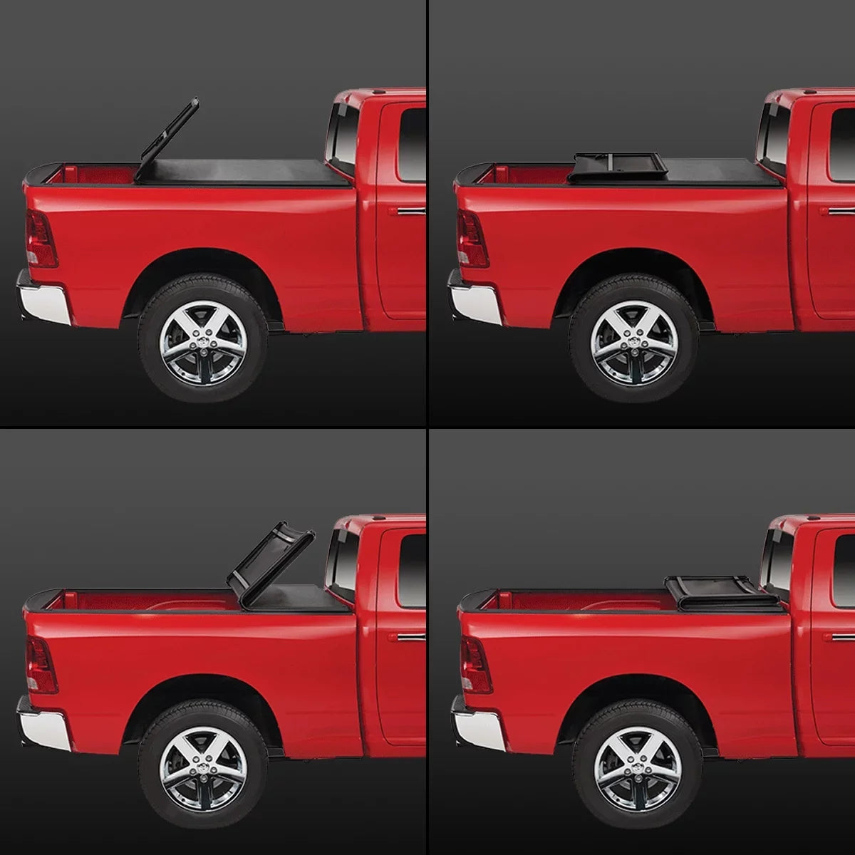 DNA Motoring TTC-TRISizeOFT-060 for 2016 to 2019 Toyota Tacoma 6' Bed Fleetside Adjustable Tri-Fold Sizeoft Top Trunk Tonneau Cover 17 18