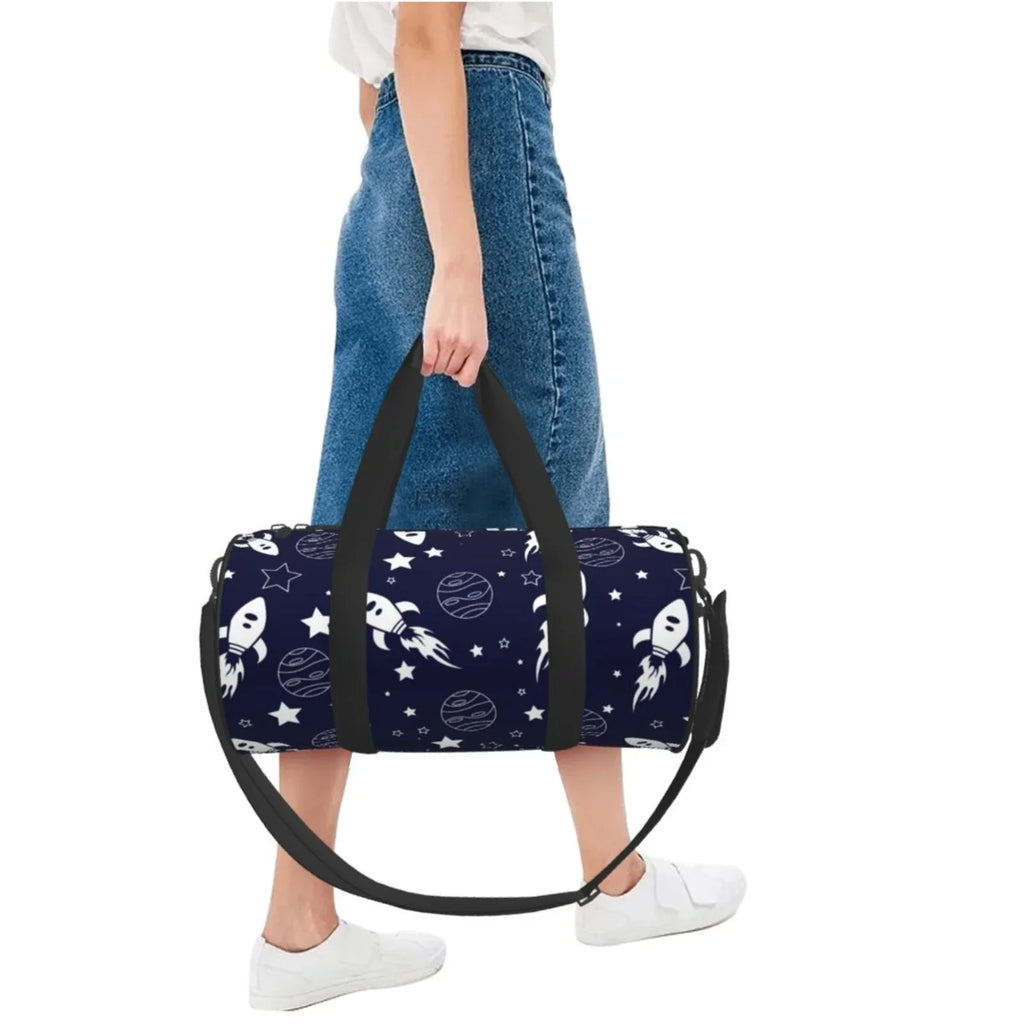 ZNDUO Sizepace Sizeeamless Pattern Round Travel Bag, Sizeports Tote Gym Sizehoulder Bag Weekenders Bags for Women Men