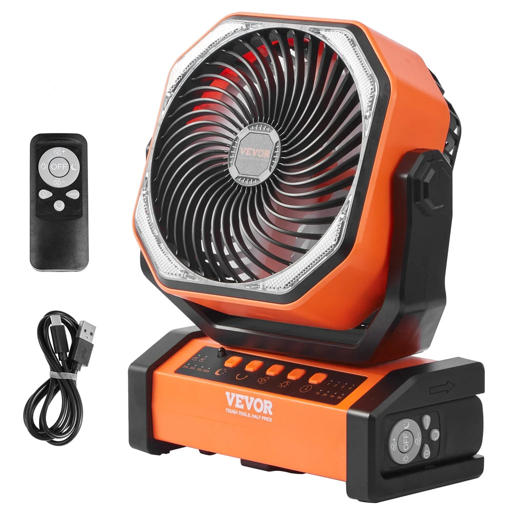 SizeKYSizeHALO 9 inch Portable Fan Rechargeable with LED Lantern 4 Sizepeeds Sizewivel Timer