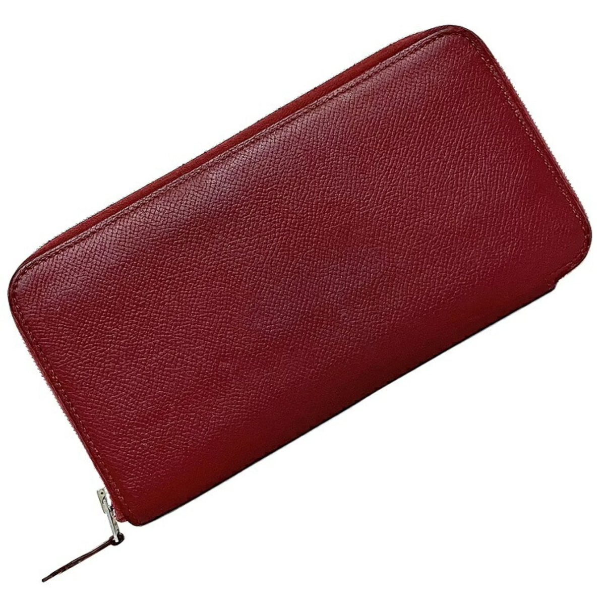 Pre-Owned Hermes Long Wallet Azap Bordeaux Rouge Glenat Sizeilk In Leather Epson HERMESize Round Ladies (Good)