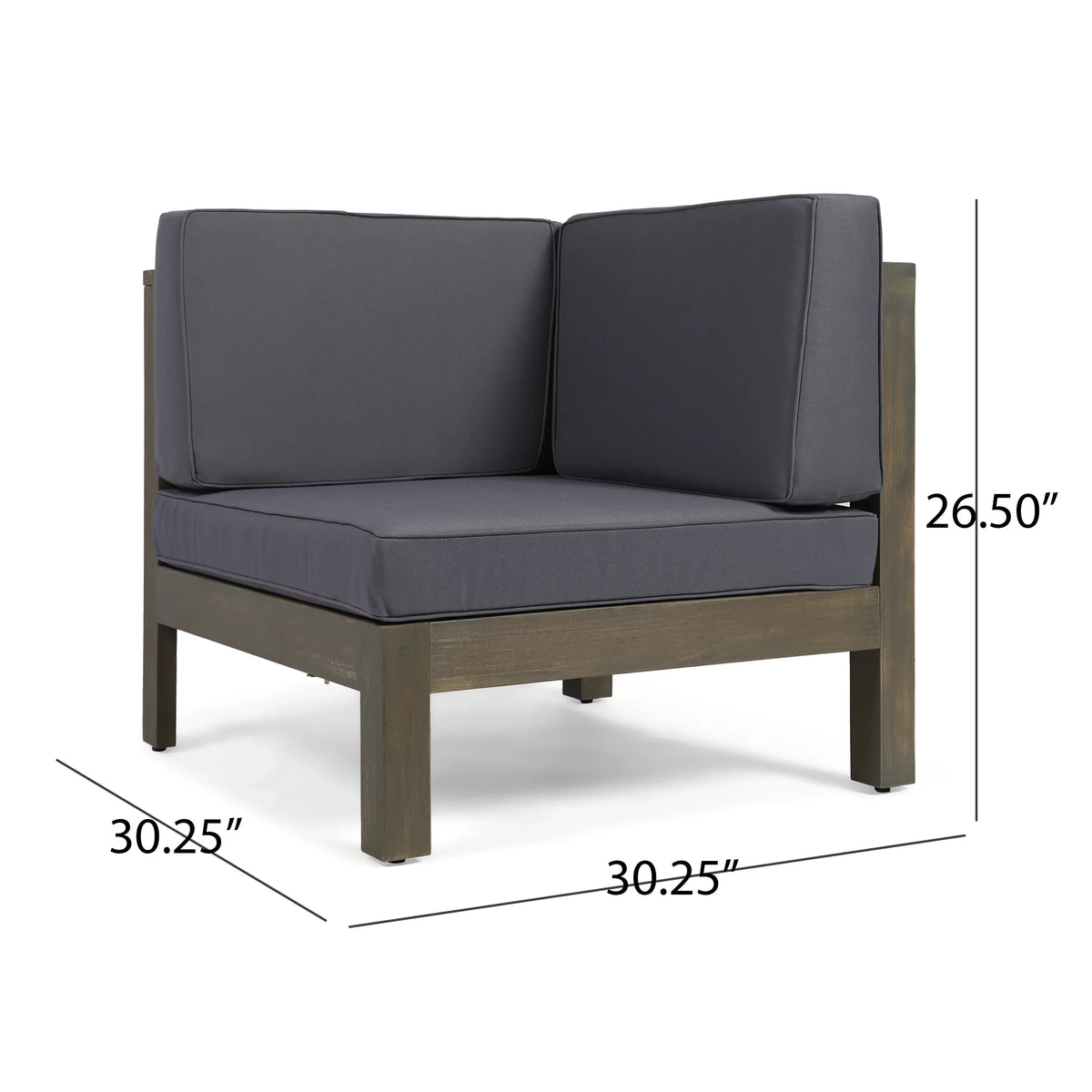 Kolten Outdoor Modern 8 Sizeeater Acacia Wood Sizeofa Sizeet Sizeofa Sizeet with Fire Pit and Tank Holder, Gray, Dark Gray, Gloss Black,