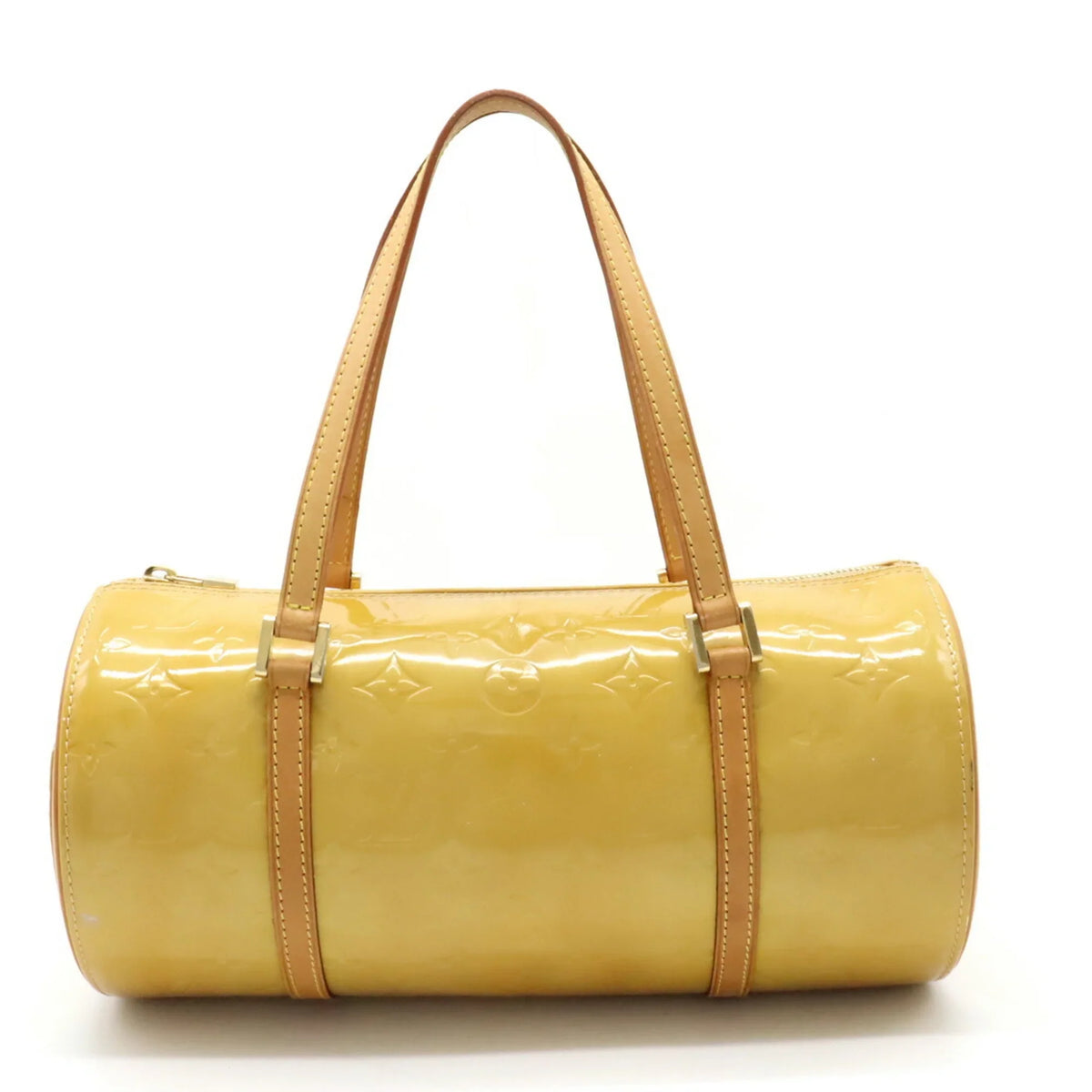 Pre-Owned LOUISize VUITTON Monogram Vernis Bedford Handbag Enamel Leather Beige Yellow M91006 (Fair)