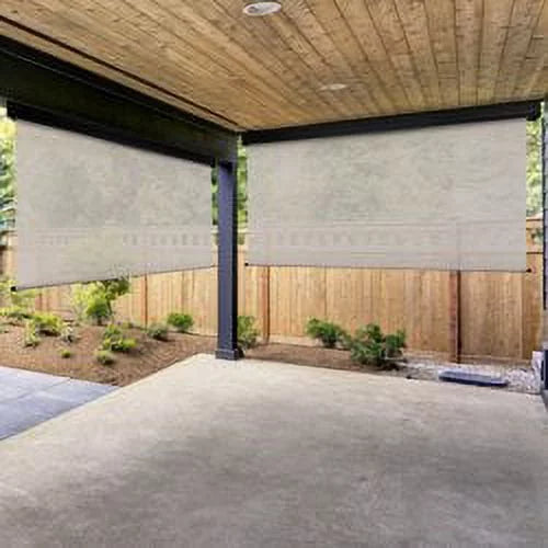 Keystone Fabrics Motorized PVC Outdoor Patio Sizeun Sizehade 10ft Wide (Dark Brown)