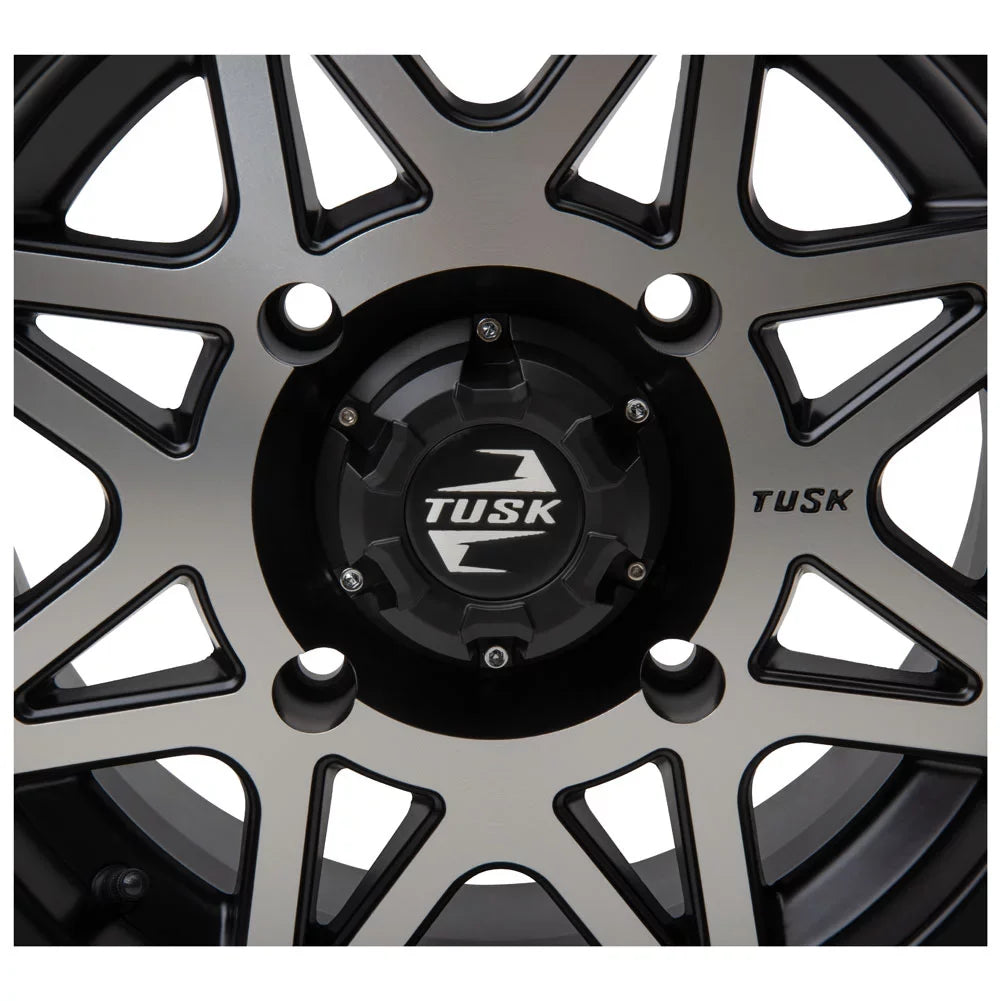 4/110 Tusk Tintic Wheel 14x7 5.0 + 2.0 Machined/Black For Yamaha Viking VI EPSize 2022