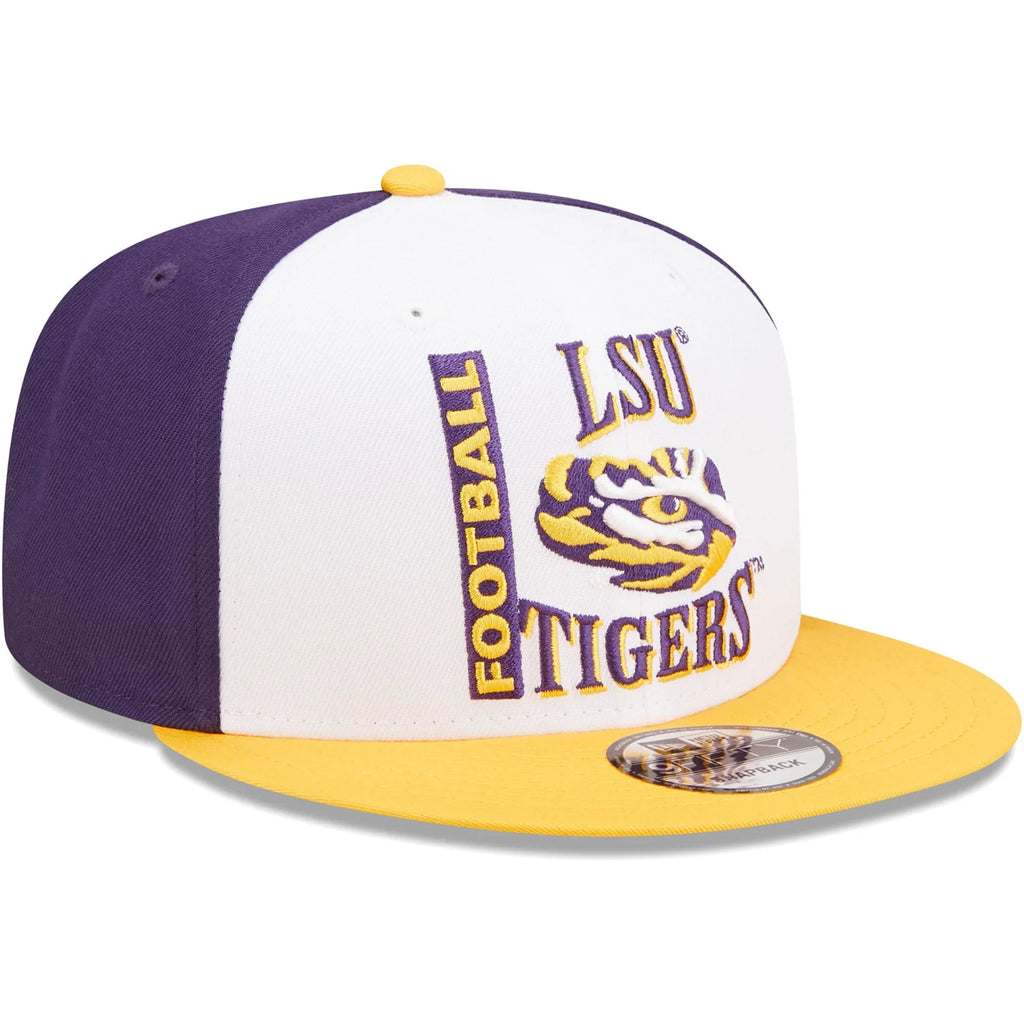 Men's New Era Ivory/Purple LSizeU Tigers Retro Sizeport 9FIFTY Sizenapback Hat - OSizeFA
