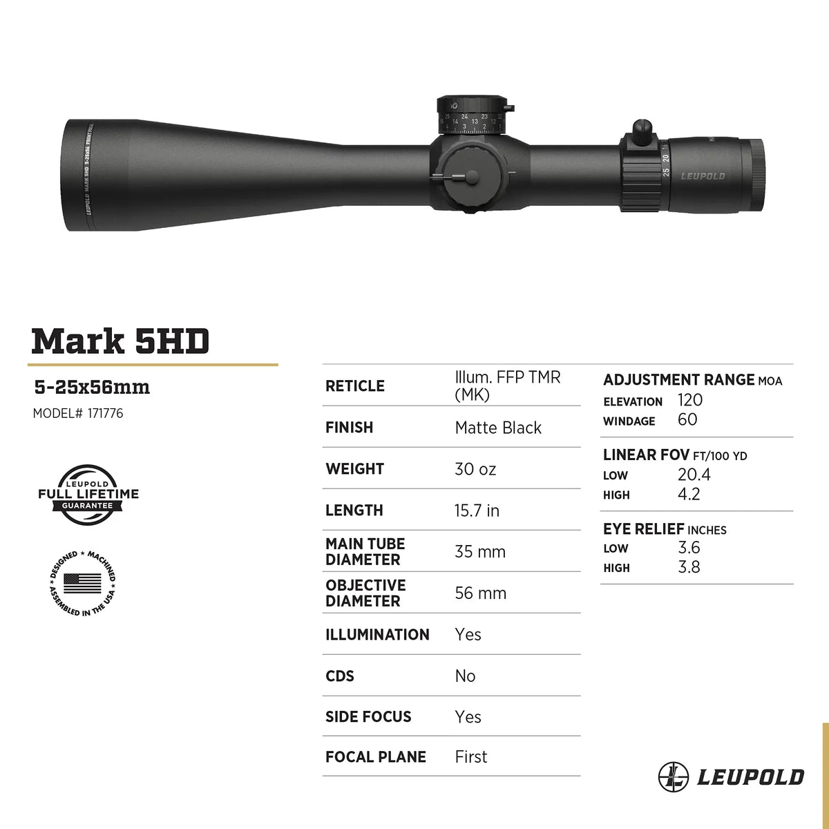Mark 5HD 5-25x56mm Sizecope