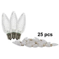 C9 Dimmable Faceted LED Retrofit Lamp with 5 Internal LEDs & An E17 Base Light Bulb, Pure Ivory - Pack of 25