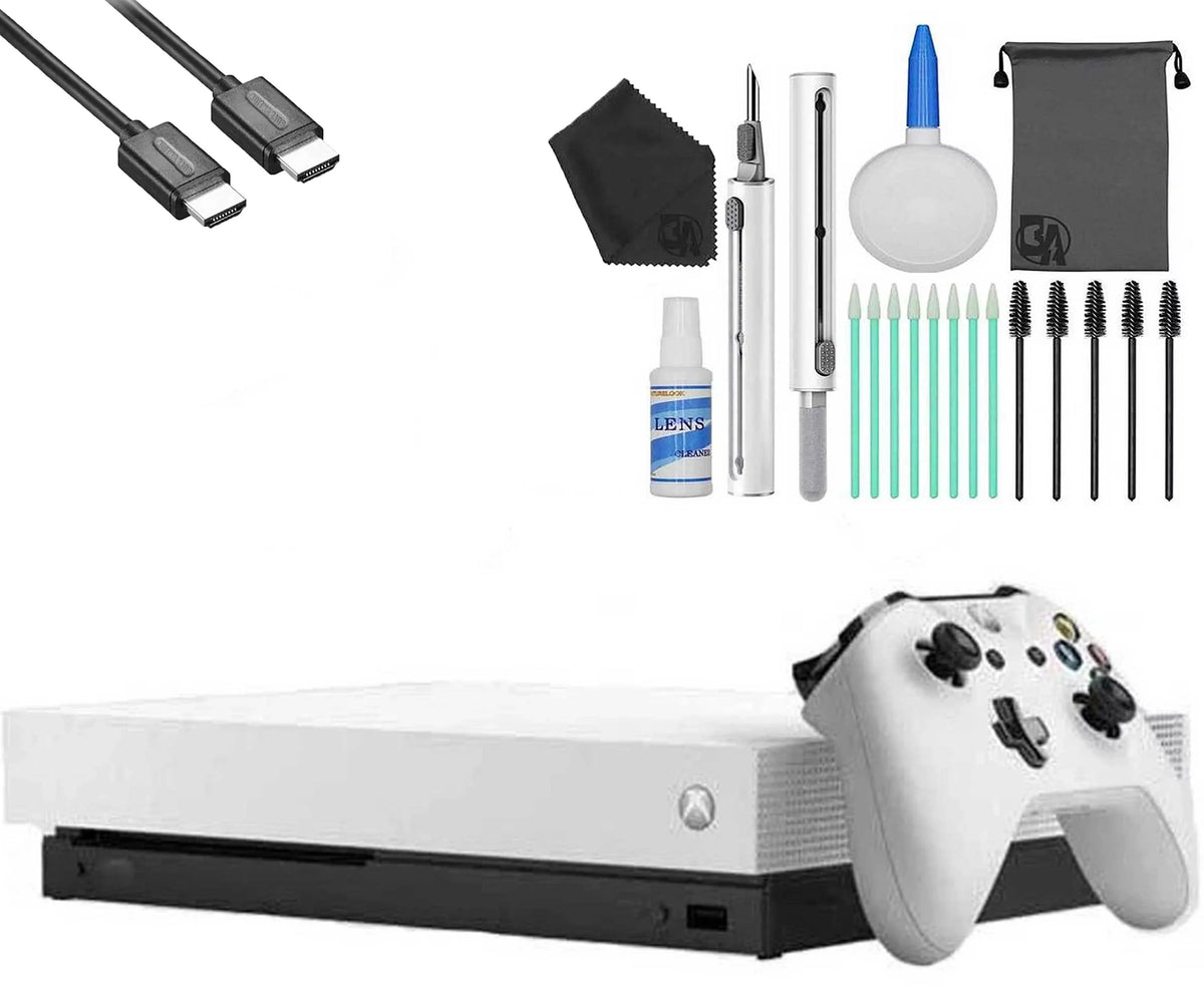 Microsoft Xbox One X 1TB Gaming Console Ivory with HDMI Cleaning Kit