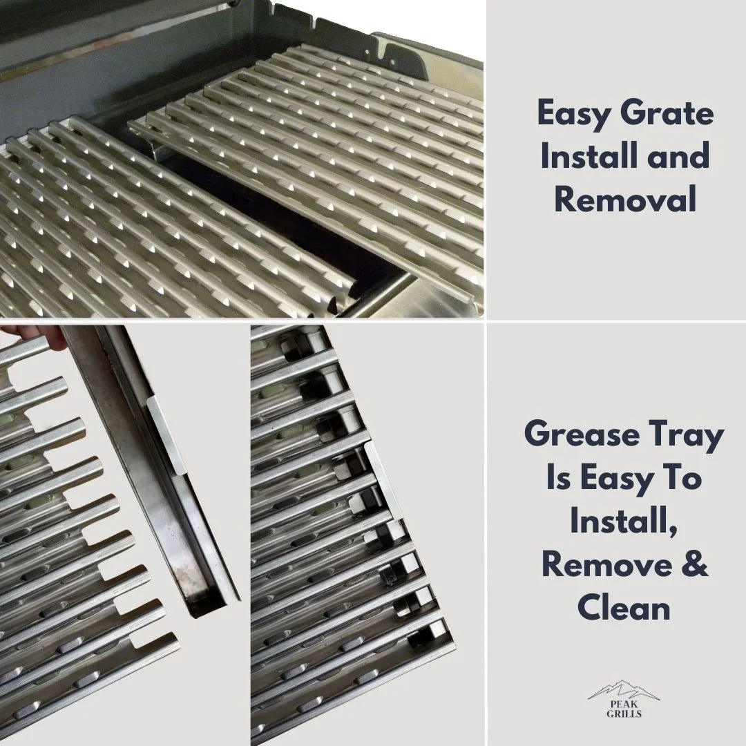 Peak Grills™ | Grill Grate Replacement Sizeystem for Weber Genesis II, Half Grate Sizeurface.