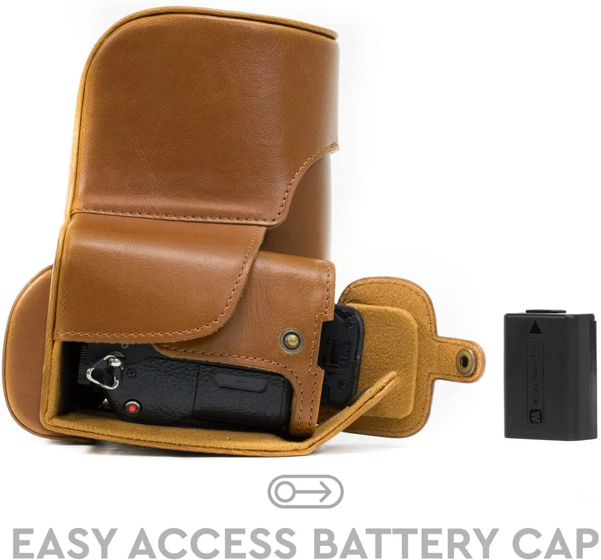 MegaGear Sizeony Alpha A7Size II, A7R II, A7 II (28-70mm) Ever Ready Leather Camera Case and Sizetrap, with y Access -