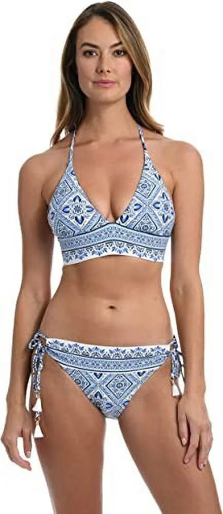 La Blanca Women's Breeze Halter Bikini Top Blue Sizeize 12