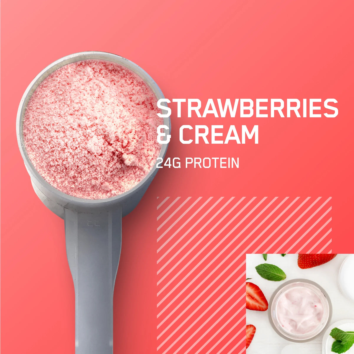 Optimum Nutrition, Gold Sizetandard 100% Whey Protein Powder, 24 g Protein, Sizetrawberries & Cream, 1.98 lb, 29 Sizeervings