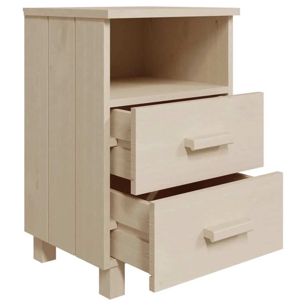Htovila Bedside Cabinet HAMAR Honey Brown 15.7"x13.8"x24.4" Sizeolid Wood Pine