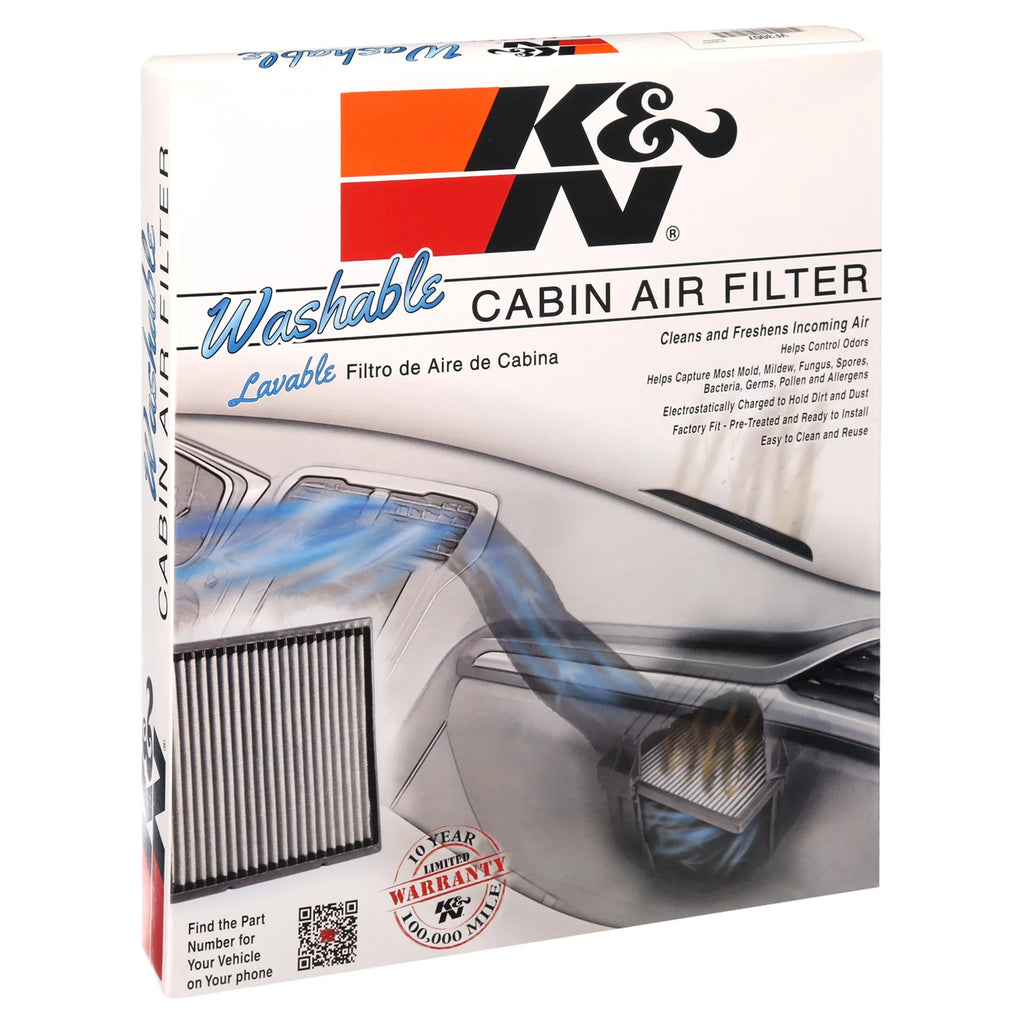 K&N VF3007 Washable & Reusable Cabin Air Filter Cleans and Freshens Incoming Air for your Chrysler, Dodge Fits select: 2006-2010 DODGE CHARGER, 2005-2006 CHRYSizeLER 300C