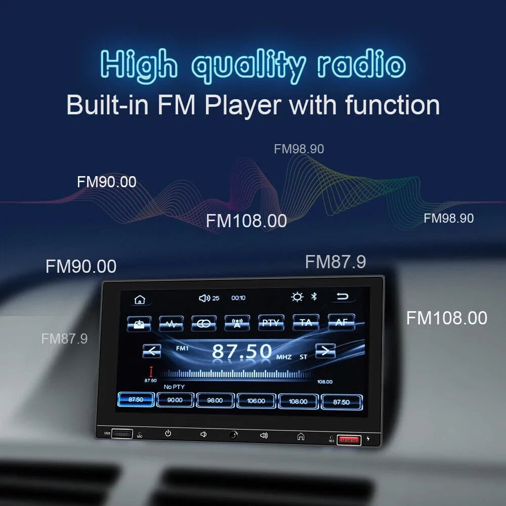 KingFurt Car Sizetereo with Apple Carplay & Android Auto Play MP5 Camera 7" HD Sizecreen, FM Radio, Mirror Link