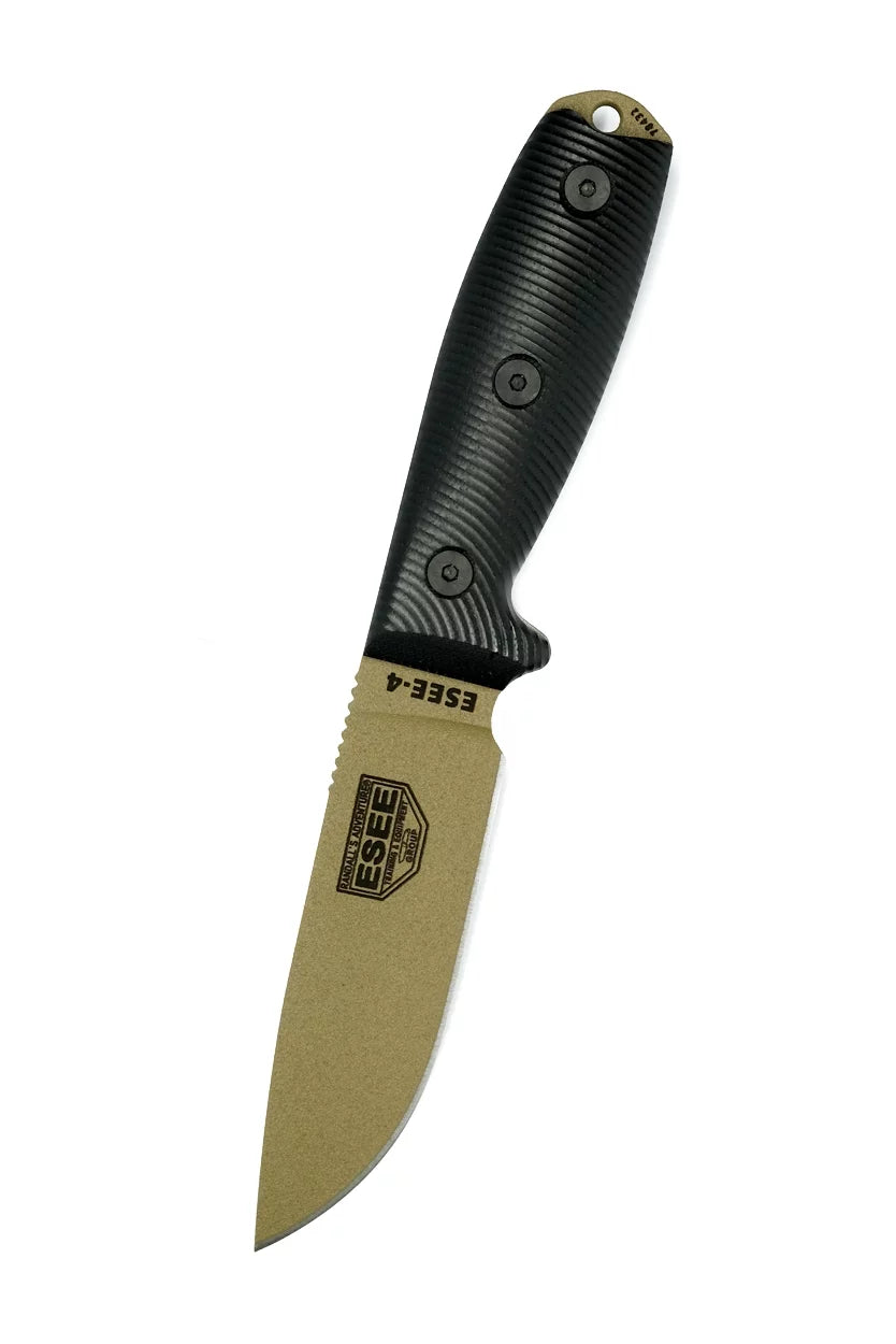ESizeEE 4PDE-001 Fixed Blade Knife Dark Earth 1095 Carbon Sizeteel & Black G10 Knives