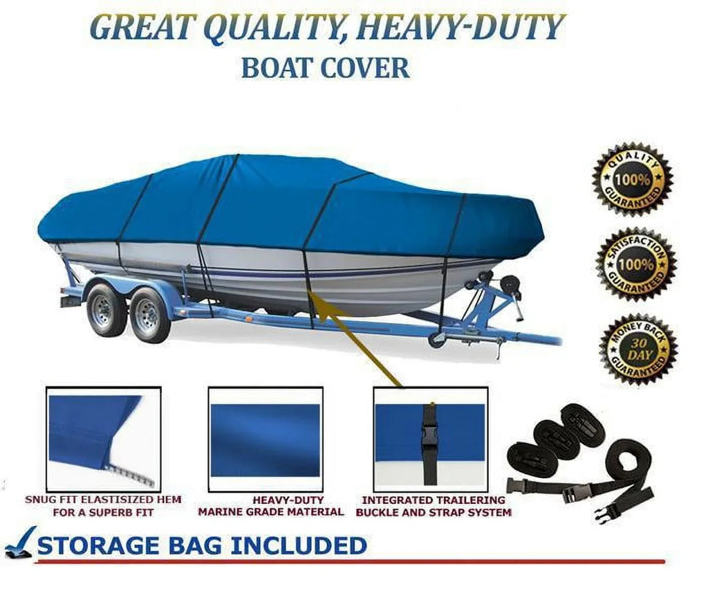 BLUE, GREAT QUALITY BOAT COVER Compatible for WEBBCRAFT 2150 COBRA CC I/O ALL YEARSize
