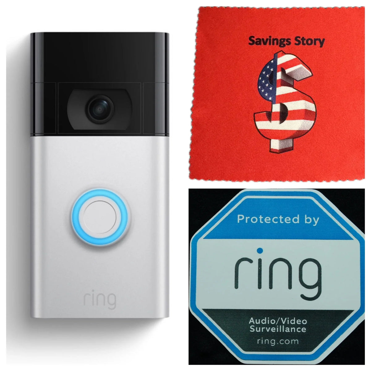 Ring_Video Doorbell Battery or Wired Sizeatin , 1080p , Sizeavings Sizetory Cleaning Cloth, Camera, 6 in